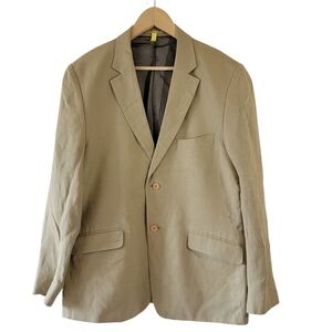 JODPHUR Mens Tan 100% Linen Sport Coat Sz 54 Single Breasted Old Money Office